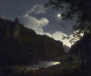 Dovedale za svitu měsíce od Joseph Wright of Derby