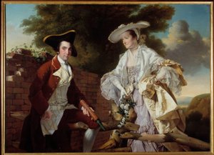 Portrét kartografa Petera Pereze Burdetta (1735-1793) a jeho ženy Hannah Obraz Joseph Wright Of Derby (1734-1797) 1765 Praha, Národní galerie od Joseph Wright of Derby