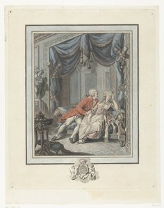Mladý muž se snaží svést dámu La return a la vertu od Joseph de Longueil