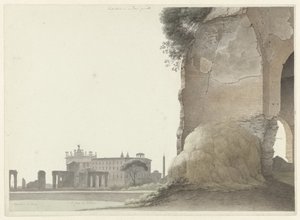 Bazilika San Giovanni in Laterano s chrámem Minervy Medica v popředí Kostel San Giovanni in Laterano, s chrámem Minerva Medica v popředí vpravo, v Římě