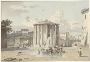 Chrám Vesta v Římě od Josephus Augustus Knip
