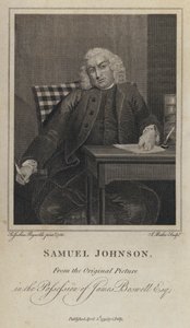 Samuel Johnson , anglický spisovatel a lexikograf (rytina) od Joshua (after) Reynolds