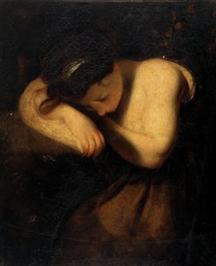 Spící dívka (olej na plátně) od Joshua (follower of) Reynolds
