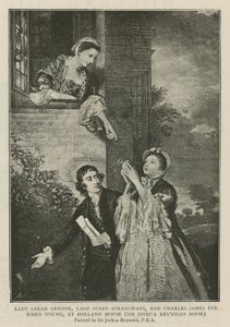 Lady Sarah Lennox, lady Susan Strangways a Charles James Fox v mládí v Holland House. od Joshua Reynolds