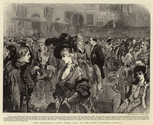 Ples maškarních šatů lady Wolseleyové v Královské nemocnici v Dublinu od Joshua Reynolds