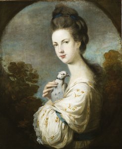 Portrét slečny Juliet Langtonové stojící, poloviční délka, 1764 od Joshua Reynolds