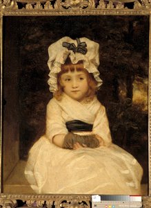 Portrét Penelope Boothby Malá holčička vypadá odhalující, sedí velmi moudře. Obraz od Joshuy Reynoldse (1723-1792), asi 1788 soukromá sbírka od Joshua Reynolds