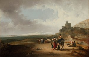 Romantická krajina 1835 (olej na plátně)