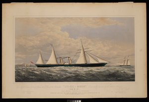 Společnosti Messrs Dent  Co of China, tento tisk parníku Ly-Ee-Moon, Norman Hill, Esqr Commander.... postaveného společností Thames Iron Works and Shipbuilding Company, Blackwall...,, cca 1860 (litografie, kolorovaná) od Josiah Taylor