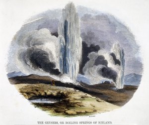 Gejzíry, neboli vařící se prameny Islandu, z Fenomény přírody, 1849