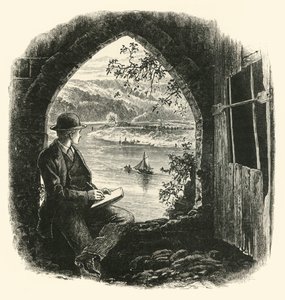 The Wye, z hradu Chepstow, 70. léta 19. století. od Josiah Wood Whymper