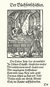 The Gunsmith (rytina) od Jost (after) Amman