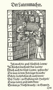The Lantern Maker (rytina) od Jost (after) Amman