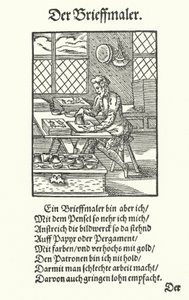 The Manuscript Illuminator (rytina) od Jost (after) Amman