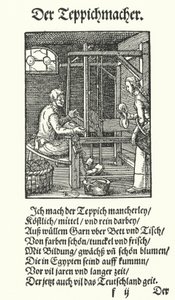 The Tapestry Weaver (rytina) od Jost (after) Amman