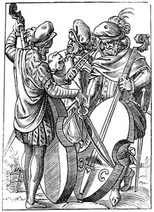 Houslista a dva violoncellisté, 16. století 1849. od Jost Amman