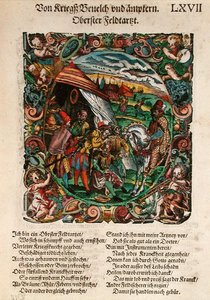 Vojenská chirurgie, z „Válečné knihy třetí díl Schantzenu a opevnění“ od Leonhardta Fronspergera (asi 1520-75) 1573 (barevný dřevoryt) od Jost Amman