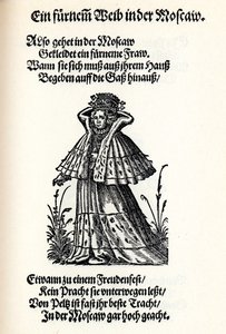 Vznešená žena z Moskvy. Z Frauentrachtenbuchu Frankfurt, 1586, 1586 od Jost Amman