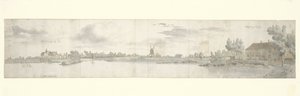 Panoramatický výhled na Kasteel Ooij a Mýtný dům, Severní Brabantsko