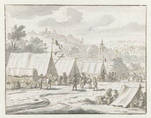 Pohled na tábor armády Willem III poblíž Lembeek, Vlámské Brabantsko