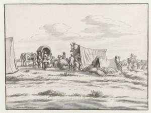 Pohled na tábor armády Willem III poblíž Leuven od Josua de Grave