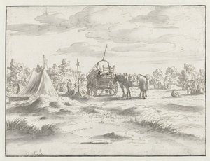Pohled na tábor armády Willem III poblíž Leuven od Josua de Grave