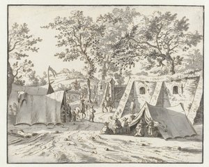 Pohled na tábor armády Willem III poblíž Leuven od Josua de Grave