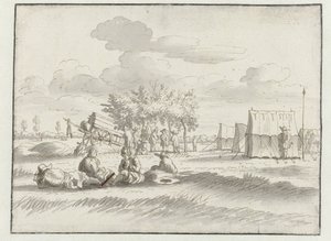 Pohled na tábor armády Willem III poblíž Leuven od Josua de Grave