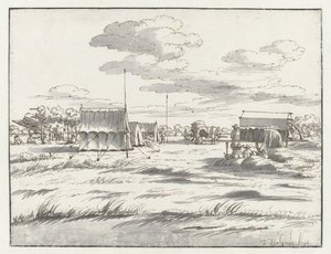 Pohled na tábor armády Willem III poblíž Leuven od Josua de Grave