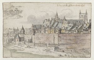 Pohled na Maastrichtské hradby s Onze-Lieve-Vrouwekerk v pozadí