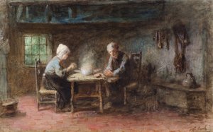Skromné jídlo (akvarel)
