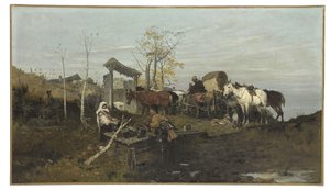 Rozhovor u studny, 1877 od Jozef Brandt