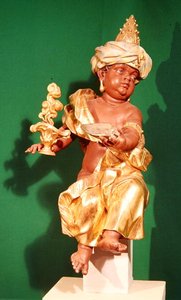 Afrika, ze skupiny představující čtyři světové kontinenty (polychromované dřevo)