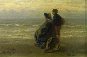 Matka a dítě na pobřeží od Jozef Israëls