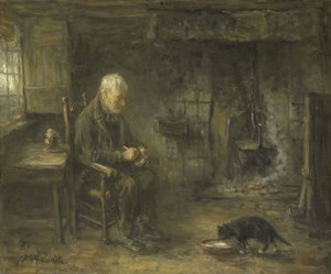 Interiér selské chýše od Jozef Israëls