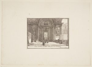 Pohled na Portico of S. Pietro z části Constantino. 1. Vatikánský palác od Jérôme Charles Bellicard