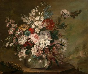 Zátiší s květinami ve váze, c.1780-1790