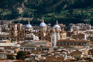 Pohled na katedrálu Neposkvrněného početí nebo novou katedrálu, návrh Juan Bautista Stiehle (1829-1899), Cuenca (Seznam světového dědictví UNESCO od Juan Bautista Stiehle