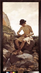 Mladý ovčák. (Malba, 20. století) od Juan Belda Norales