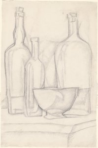 Láhve a miska od Juan Gris