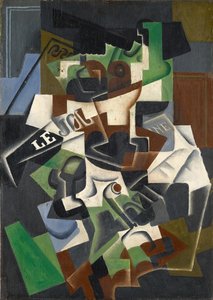 Ovocná mísa, dýmka a časopis od Juan Gris