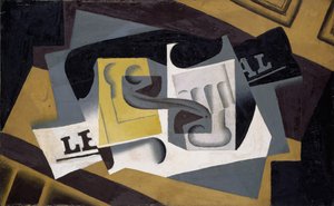 Sklo a noviny od Juan Gris