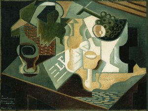 Stůl před budovou; La Table Devant le Battiment, 1919 od Juan Gris