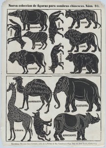 List 10 figurek pro čínské stínové loutky, 1859.