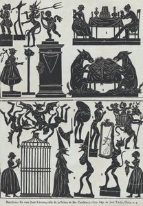 List 11 figurek pro čínské stínové loutky, 1859.