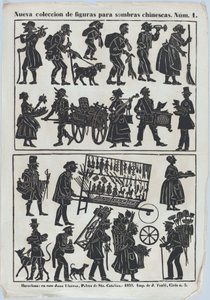 List 1 figurek pro čínské stínové loutky, 1859.