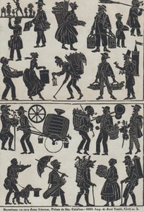 List 3 figurek pro čínské stínové loutky, 1859.