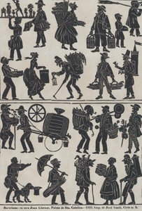 List 3 figurek pro čínské stínové loutky, 1859.
