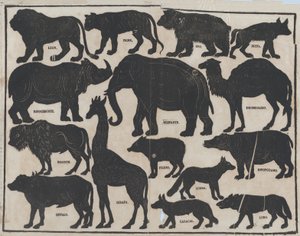 5. list figurek pro čínské stínové loutky, ca. 1850-70.