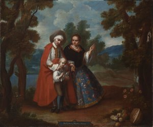 VII. Ze Španělska a Morsiky, Albino (VII. De español y morisca, albino), kolem 1760 od Juan Patricio Morlete Ruiz